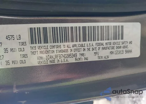 2017 Jeep Patriot High Altitude 4X4 from USA, damaged, VIN 1C4NJRFB7HD205349